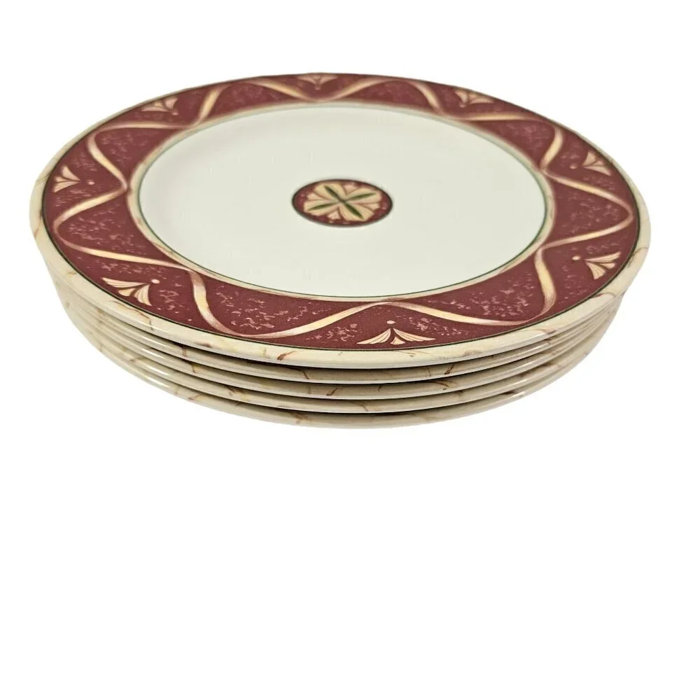 WEDGWOOD Home Improvisation Ribbon & Medallion 5 Piece Salad Luncheon Plates